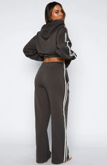 Star Student Wide Leg Sweatpants Charcoal