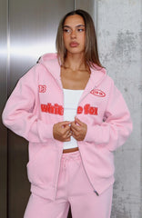 Ready To Go Zip Front Hoodie Pink