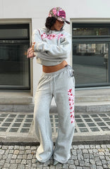 From The Archives Jaxx Wide Leg Sweatpant Dark Grey Marle