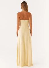 Tayla Linen Maxi Dress - Yellow