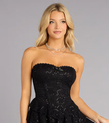 Midnight Flirt Lace Up Mini Dress