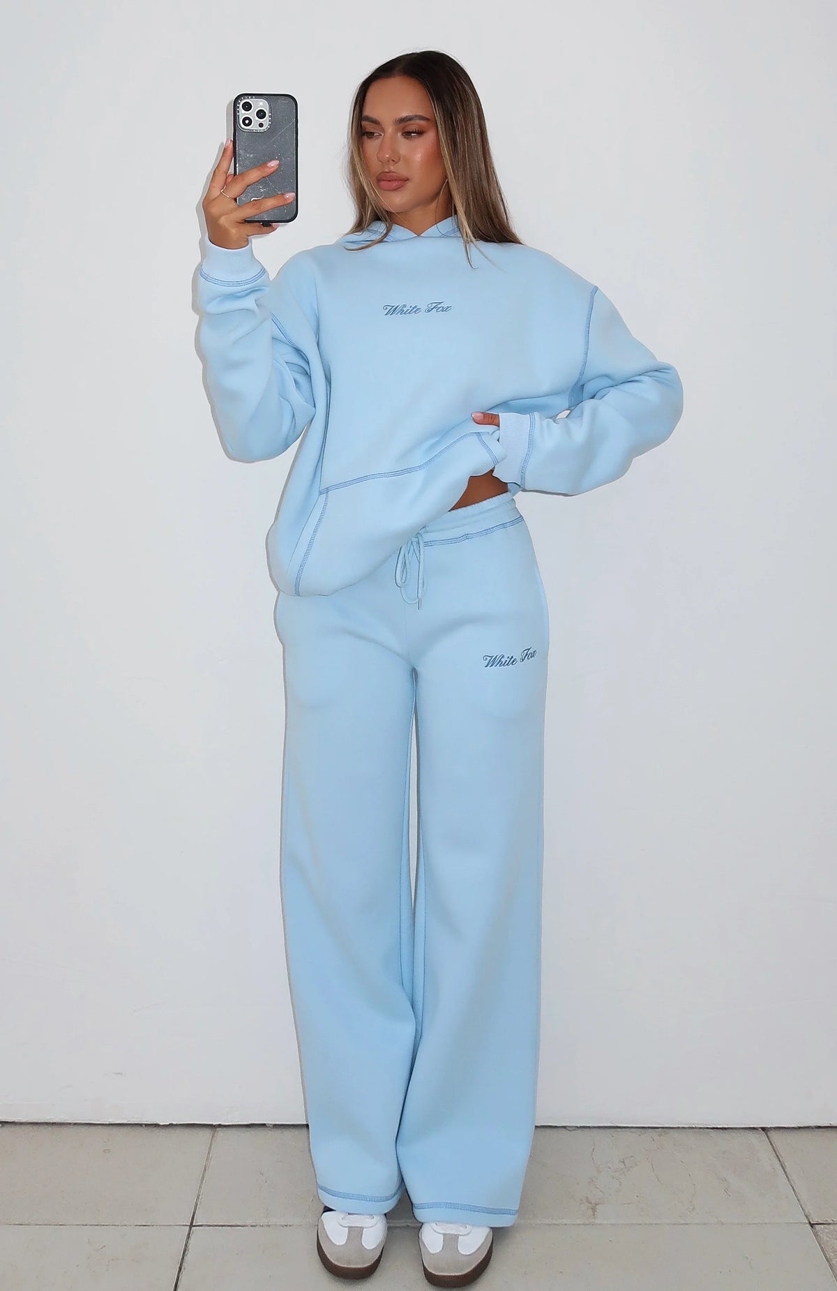 Instant Attraction Wide Leg Sweatpants Baby Blue