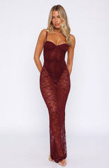 In The Atmosphere Lace Dress Wine