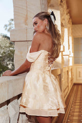 Lusting Off Shoulder Mini Dress Cream