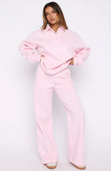 Chill Moves Wide Leg Sweatpants Pink