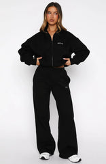 Test Drive Wide Leg Sweatpants Black