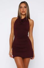 Eternal Glow Mini Dress Burgundy