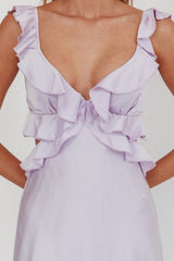 Second Chances Ruffle Trim Mini Dress Lilac