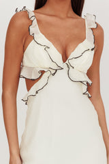 Second Chances Ruffle Trim Maxi Dress Contrast Cream