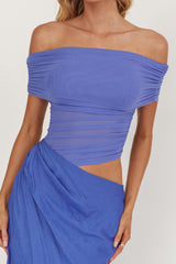 Lorely Off-Shoulder Midi Dress Ocean