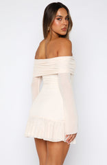 Dreaming Of Yesterday Long Sleeve Mini Dress Cream