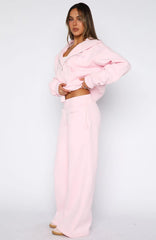 Come A Long Way Wide Leg Sweatpants Pink