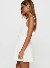You Can Embroidered Mini Dress White
