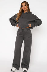 Instant Attraction Wide Leg Sweatpants Charcoal