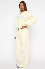Daydreamers Madeline Wide Leg Sweatpants Lemon