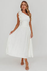 Antheia One-Shoulder Maxi Dress White