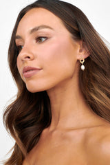 First Love Pearl Drop Earrings Gold