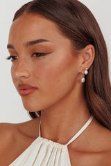 Isadore Hoop And Stud Earrings Set Gold Pearl