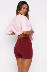 Love You Regardless Bike Shorts Burgundy
