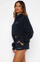 Test Drive Boxy Zip Front Hoodie Dark Navy