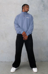 Core Classic Zip Front Sweater Ocean