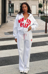 Club 14 Allie Wide Leg Sweatpants Grey Marle