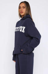 Shout It Out Oversized Hoodie Navy