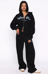 Through Thick And Thin Wide Leg Sweatpants Black