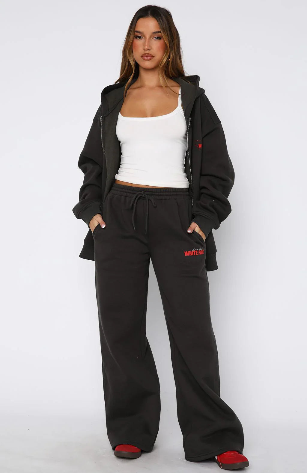 Best You've Ever Had Wide Leg Sweatpants Charcoal