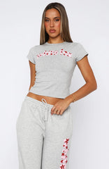 From The Archives Jaxx Baby Tee Dark Grey Marle