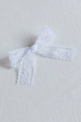 Penny Lace Bow Hairpin White