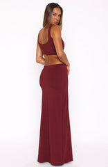 It Feels Wrong Maxi Dress Burgundy