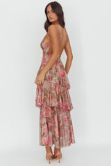 Veda Strappy Back Maxi Dress Roses Blush