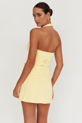 Tammi Fitted A-Line Mini Skirt Lemon