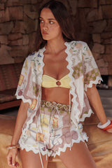 Breakaway Graphic Print Elastic Shorts Olive