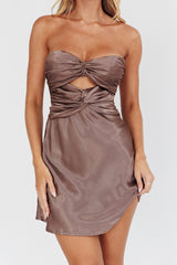 Good Impression Double Twist Mini Dress Charcoal