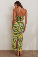 Chamberlain Scallop Trim Maxi Skirt Citrus Lemon