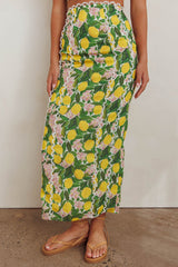 Chamberlain Scallop Trim Maxi Skirt Citrus Lemon