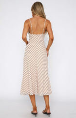 You Love Me Midi Dress Oat/Choc Stripe