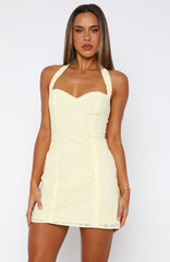 So Curious Mini Dress Lemon