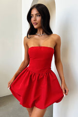 Bluebell Bubble Skirt Mini Dress - Red
