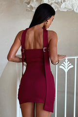 Eden Strapless Mini Dress - Burgundy