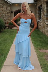 Gretta Strapless Maxi Dress - Blue