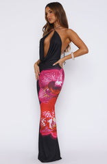 Dancing In Ibiza Maxi Dress Fuchsia Bloom