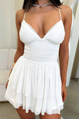 Jamie Layered Mini Dress - White