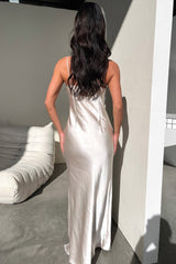 Jennifer Satin Maxi Dress - Champagne