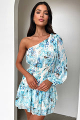 Katina Mini Dress - Dark Blue Floral