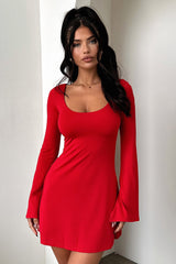 Marcia Long Sleeve Dress - Red