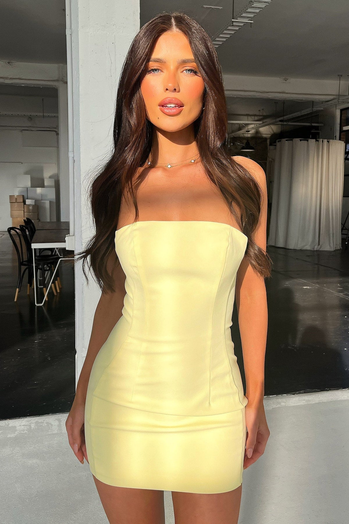 Marlo Strapless Mini Dress - Yellow