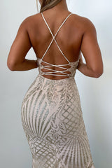 Narissa Maxi Dress - Gold Sequin